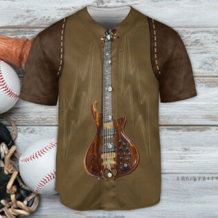 Guitar Music Rock Leather Style - Baseball Jersey - Owl Ohh - Owl Ohh
