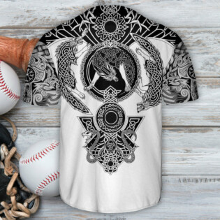 Viking Warrior Blood Black And White - Baseball Jersey - Owl Ohh - Owl Ohh