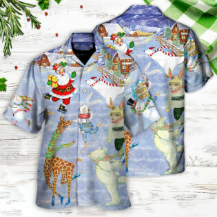 Christmas Holiday Ice Skating Party Animal - Hawaiian Shirt - Owl Ohh for men and women, kids - Owl Ohh