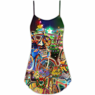 Christmas All You Need Is A Bike - V-neck Sleeveless Cami Dress - Owl Ohh - Owl Ohh