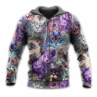 Cat Amazing Psychedelic Purple - Hoodie - Owl Ohh - Owl Ohh