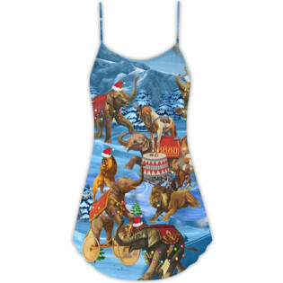 Elephant Circus Show Merry Christmas - V-neck Sleeveless Cami Dress - Owl Ohh - Owl Ohh