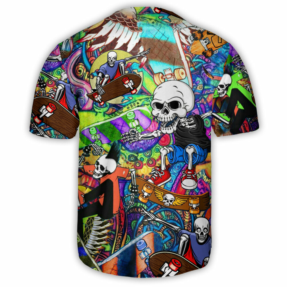 Skull Amazing Skateboarding - Baseball Jersey - Owl Ohh - Owl Ohh