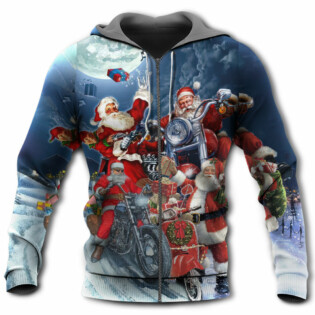 Christmas Santa I Don't Need Reindeer I Have Motorbike - Hoodie - Owl Ohh - Owl Ohh