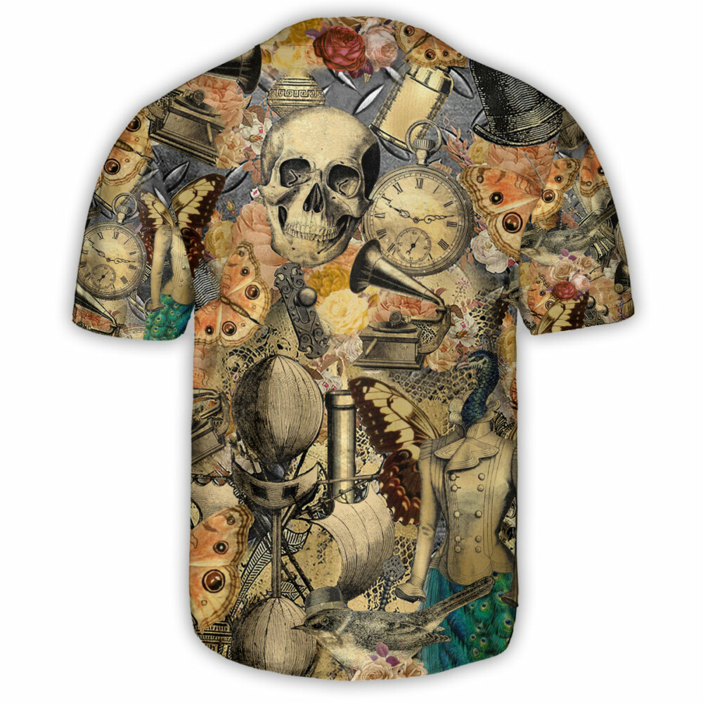 Skull Retro Style - Baseball Jersey - Owl Ohh - Owl Ohh