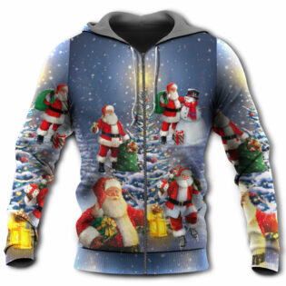 Christmas Santa Claus In Love Light Xmas Tree - Hoodie - Owl Ohh - Owl Ohh