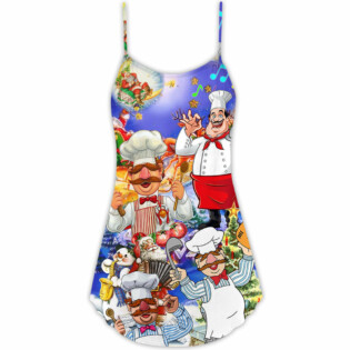 Food Once You Put My Meat In Your Mouth You're Going To Want To Swallow Chef - V-neck Sleeveless Cami Dress - Owl Ohh - Owl Ohh