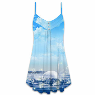Music Sounds Of Nature - V-neck Sleeveless Cami Dress - Owl Ohh - Owl Ohh