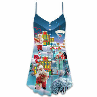 Christmas You're Hero Doctor Nurse Santa Health Care - V-neck Sleeveless Cami Dress - Owl Ohh - Owl Ohh