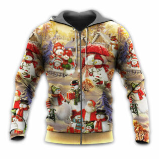 Christmas Snowman Couple Love Xmas - Hoodie - Owl Ohh - Owl Ohh