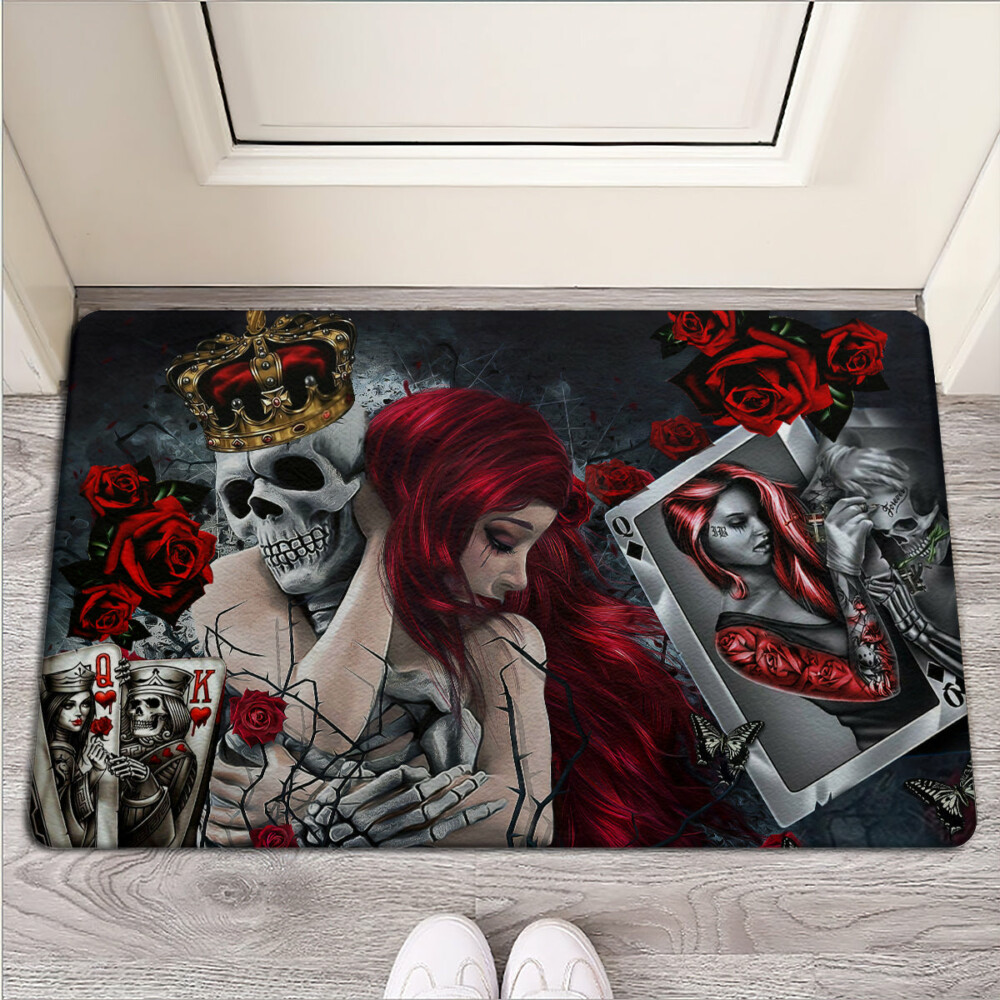 Skull Love Is Life Rose - Doormat - Owl Ohh - Owl Ohh