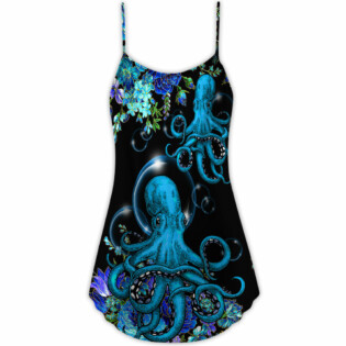 Octopus With Flower Beauttiful Day - V-neck Sleeveless Cami Dress - Owl Ohh - Owl Ohh