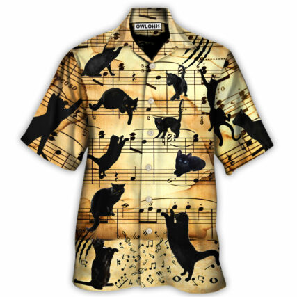 Cat Love Music Note - Hawaiian Shirt - Owl Ohh - Owl Ohh