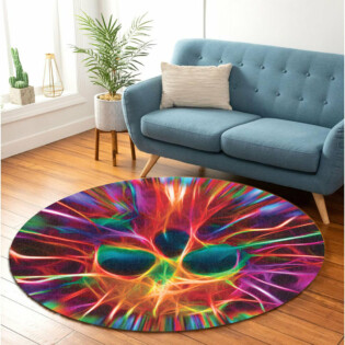Skull Rainbow Color Love Cool Style - Round Mat - Owl Ohh - Owl Ohh