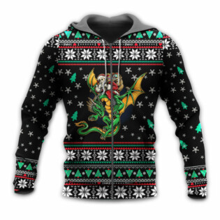 Christmas Santa Claus With Dragon - Hoodie - Owl Ohh - Owl Ohh