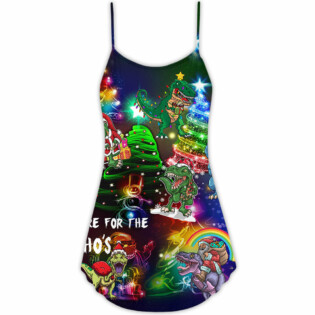 Dinosaur Lover Merry Christmas - V-neck Sleeveless Cami Dress - Owl Ohh - Owl Ohh