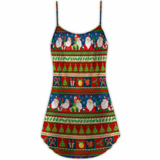 Christmas Santa Claus Happy Xmas - V-neck Sleeveless Cami Dress - Owl Ohh - Owl Ohh
