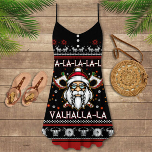 Viking Valhalla White And Red - V-neck Sleeveless Cami Dress - Owl Ohh - Owl Ohh