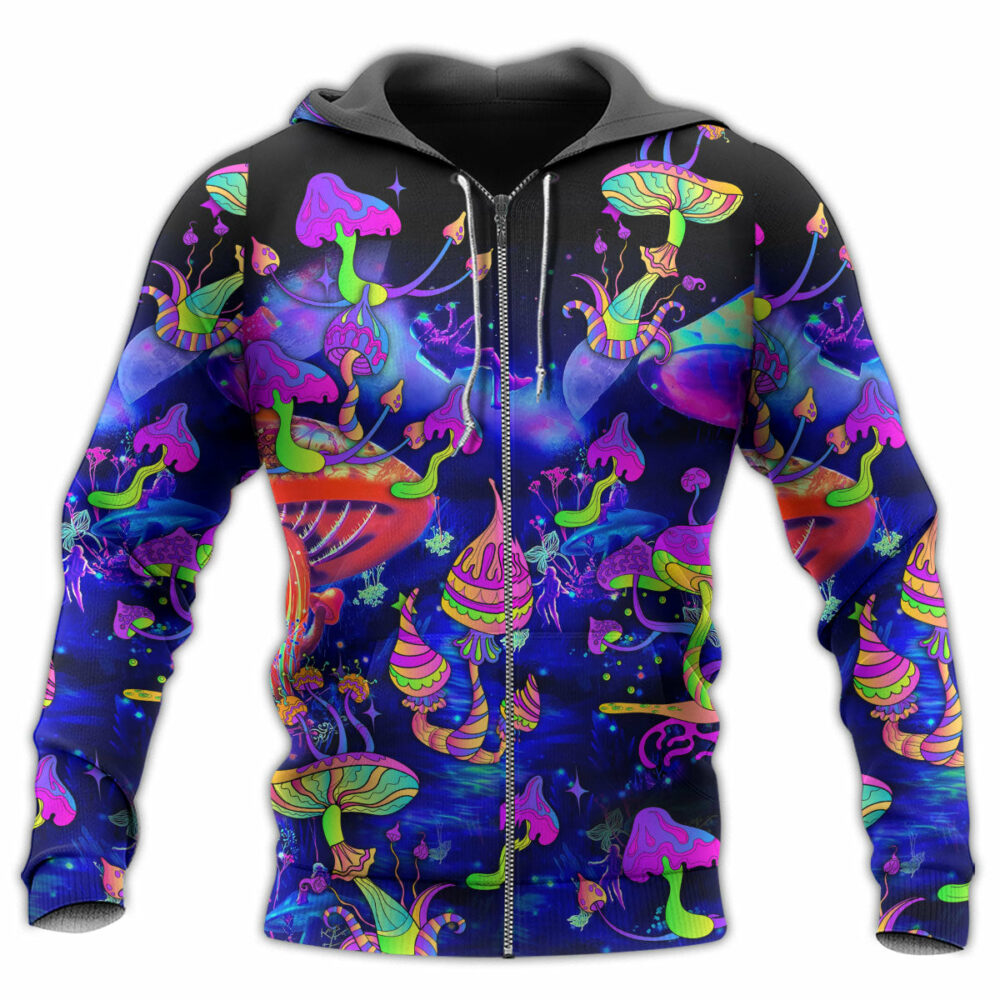 Hippie Mushroom Galaxy Neon Colorful Art - Hoodie - Owl Ohh - Owl Ohh