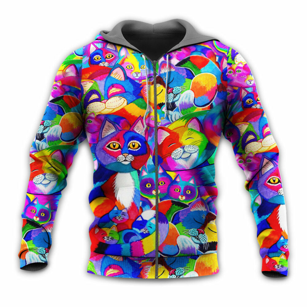 Cat Colorfull Rainbow Style - Hoodie - Owl Ohh - Owl Ohh