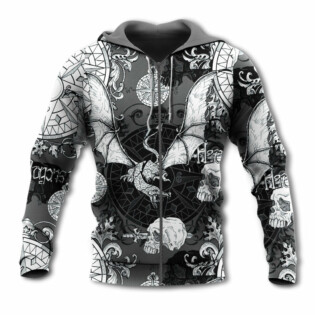 Dragon Snorting Fire Gothic Nautical Compass And Baroque - Hoodie - Owl Ohh - Owl Ohh