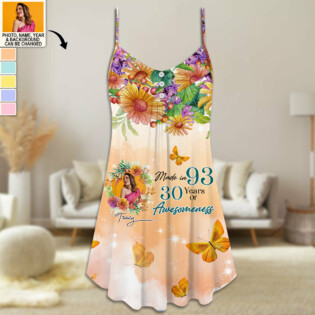 Made In 83 40 Years Of Awesomeness Beautiful Gift Custom Photo Personalized - V-neck Sleeveless Cami Dress - Personalized Photo Gifts - Owl Ohh