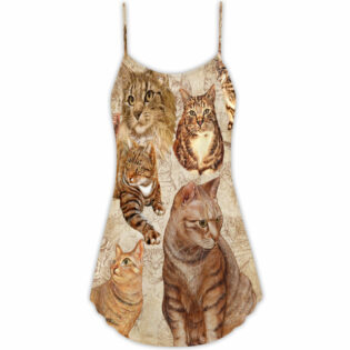 Cat If You Don't Like Cat You Don't Like Me - V-neck Sleeveless Cami Dress - Owl Ohh - Owl Ohh