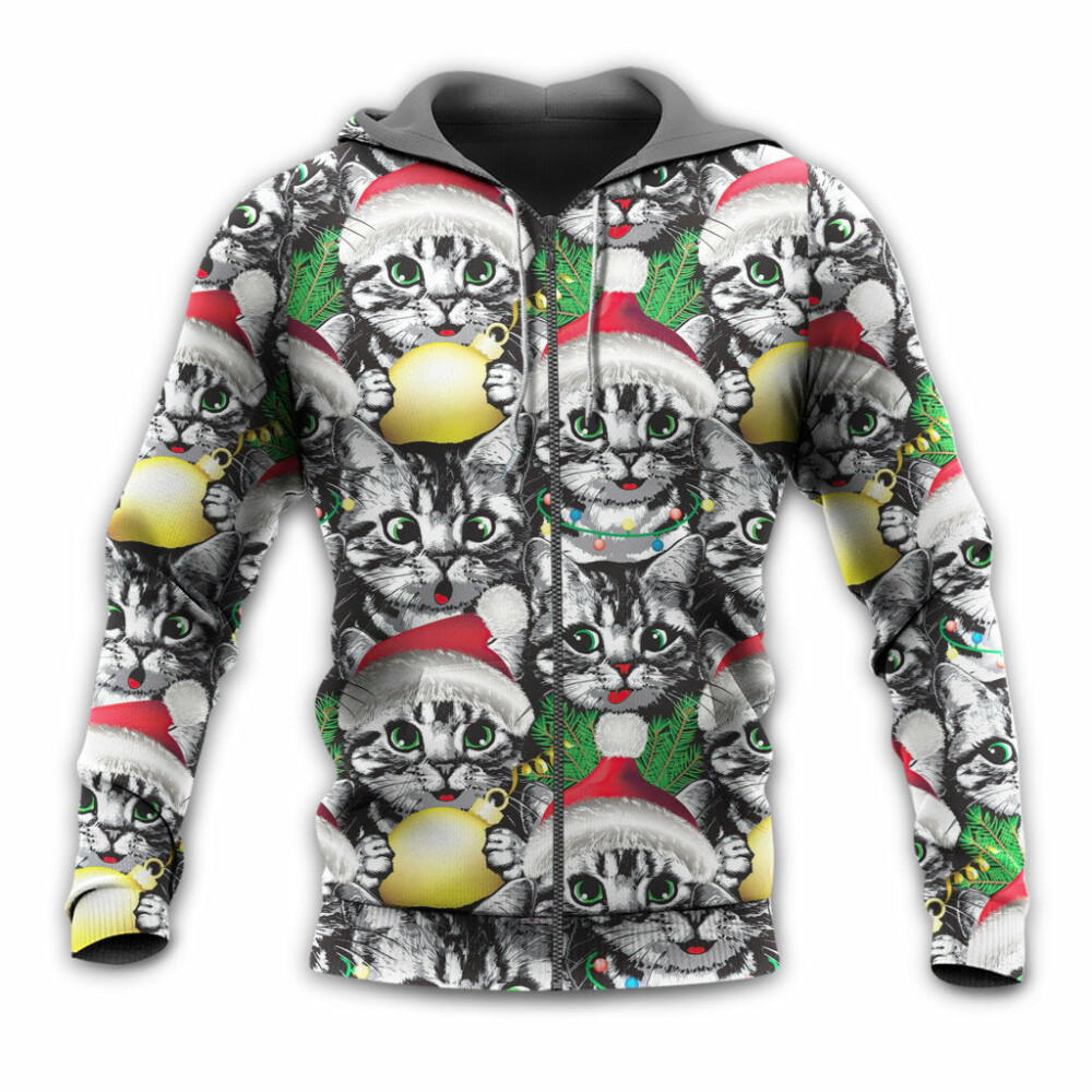 Christmas Meowy Xmas Cat Lover - Hoodie - Owl Ohh - Owl Ohh