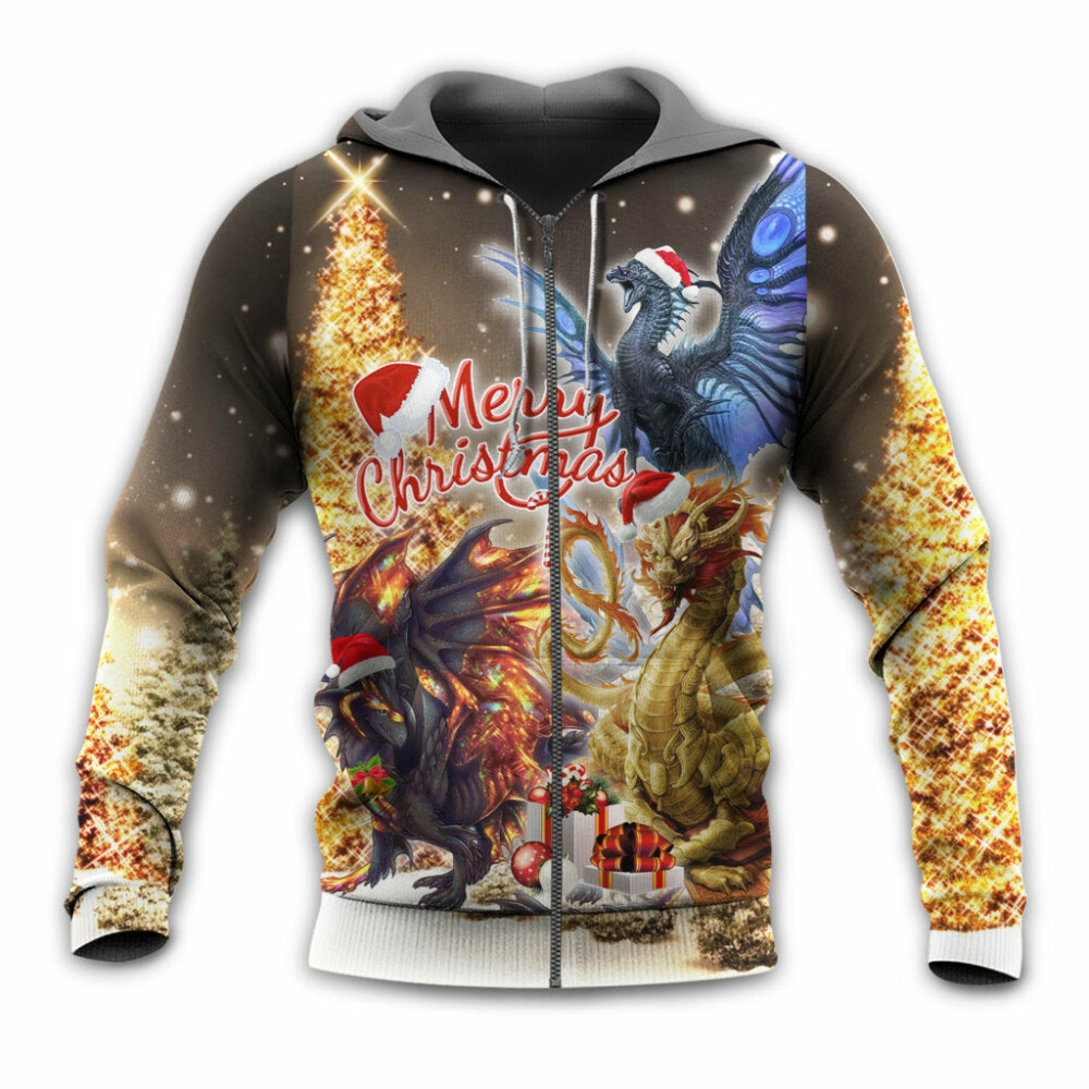 Christmas Dragon Merry Xmas Stronger Bright - Hoodie - Owl Ohh - Owl Ohh
