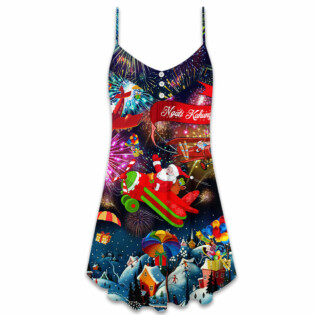 Christmas Airplane Christmas For You - V-neck Sleeveless Cami Dress - Owl Ohh - Owl Ohh