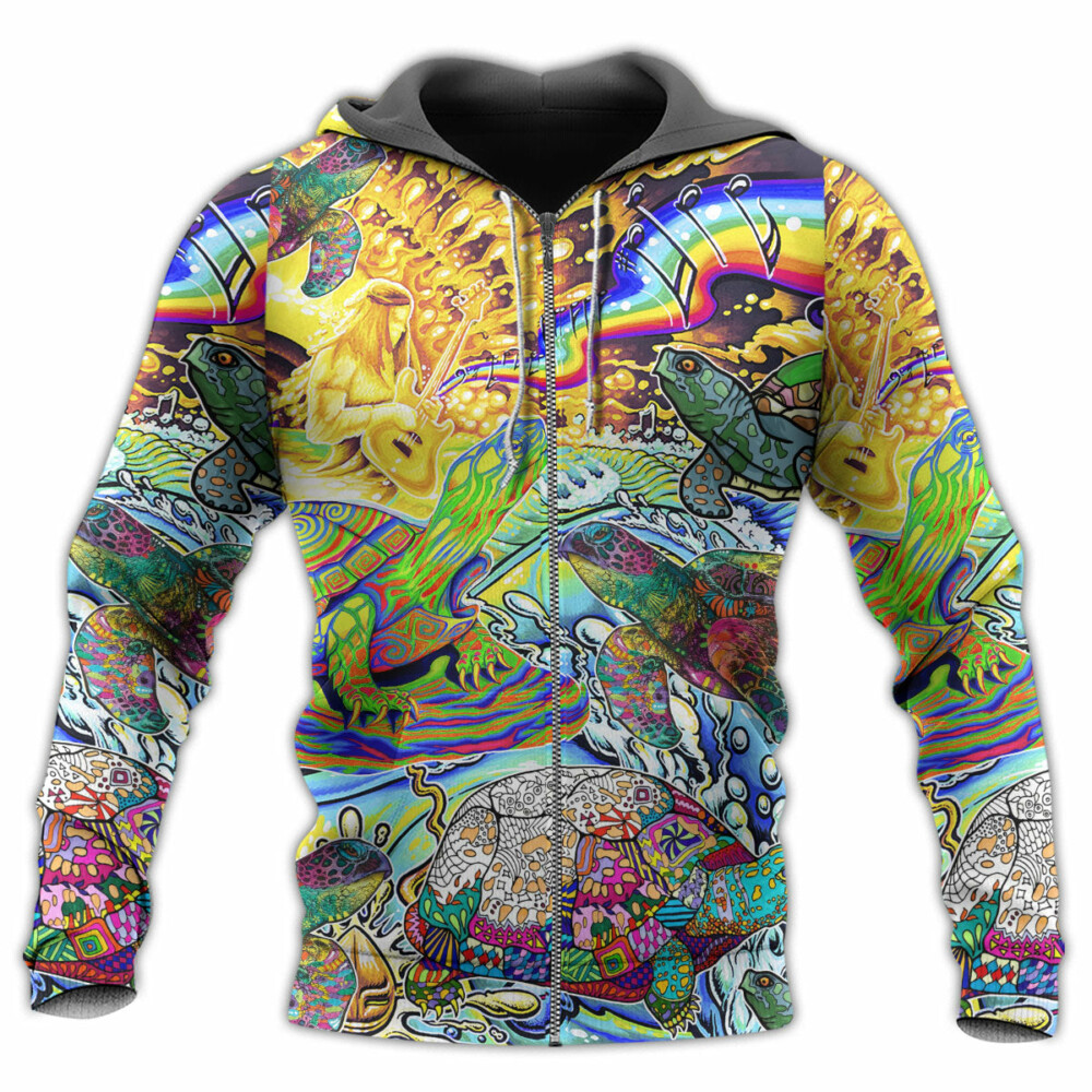Hippie Turtle Colorful Art Peace - Hoodie - Owl Ohh - Owl Ohh