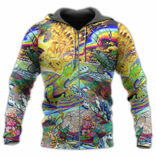 Hippie Turtle Colorful Art Peace - Hoodie - Owl Ohh - Owl Ohh