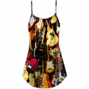 Guitar Music You Can Have - V-neck Sleeveless Cami Dress - Owl Ohh - Owl Ohh
