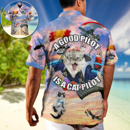 Parasailing A Good Pilot Is A Cat Pilot - Hawaiian Shirt - Owl Ohh-Owl Ohh