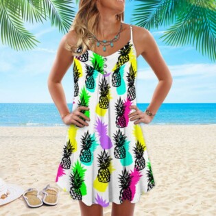 Fruit Pineapple Tropical Vibes Colorful - Summer Dress - Owl Ohh - Owl Ohh