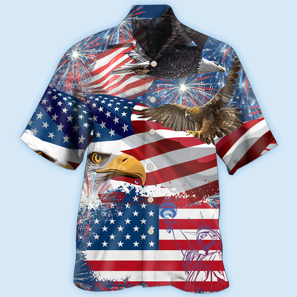 America 4th Of July America Eagle Freedom - Hawaiian Shirt - Owl Ohh - Owl Ohh