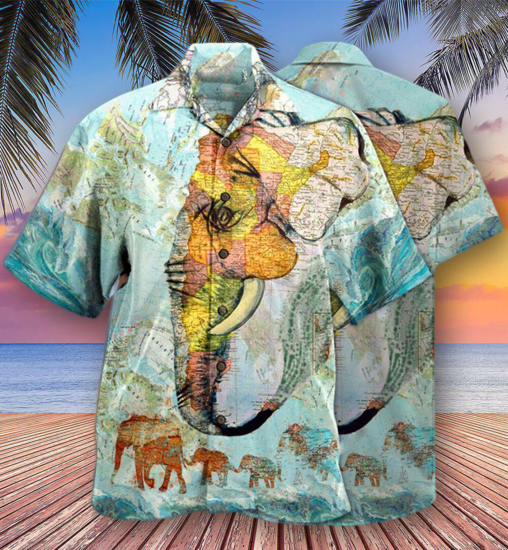 Elephant Map - Hawaiian Shirt - Owl Ohh - Owl Ohh