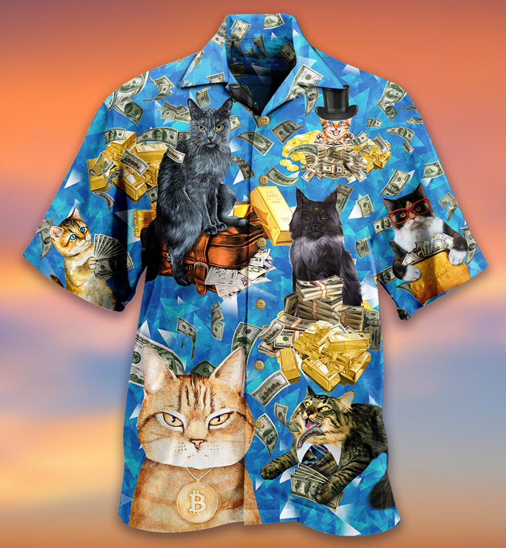 Cat Love Money Cool - Hawaiian Shirt - Owl Ohh - Owl Ohh