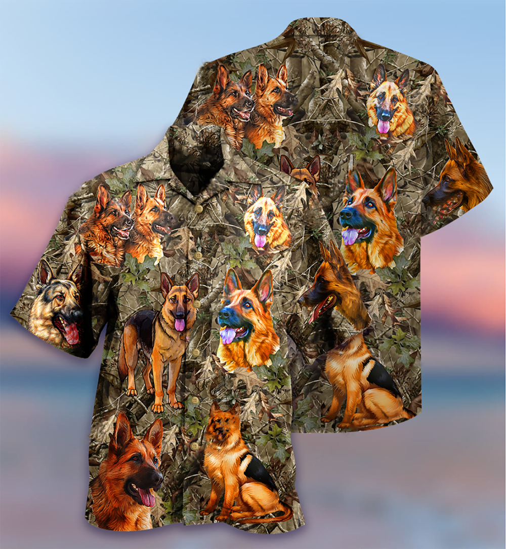 German Shepherd Dog Love Hunting - Hawaiian Shirt - Owl Ohh - Owl Ohh