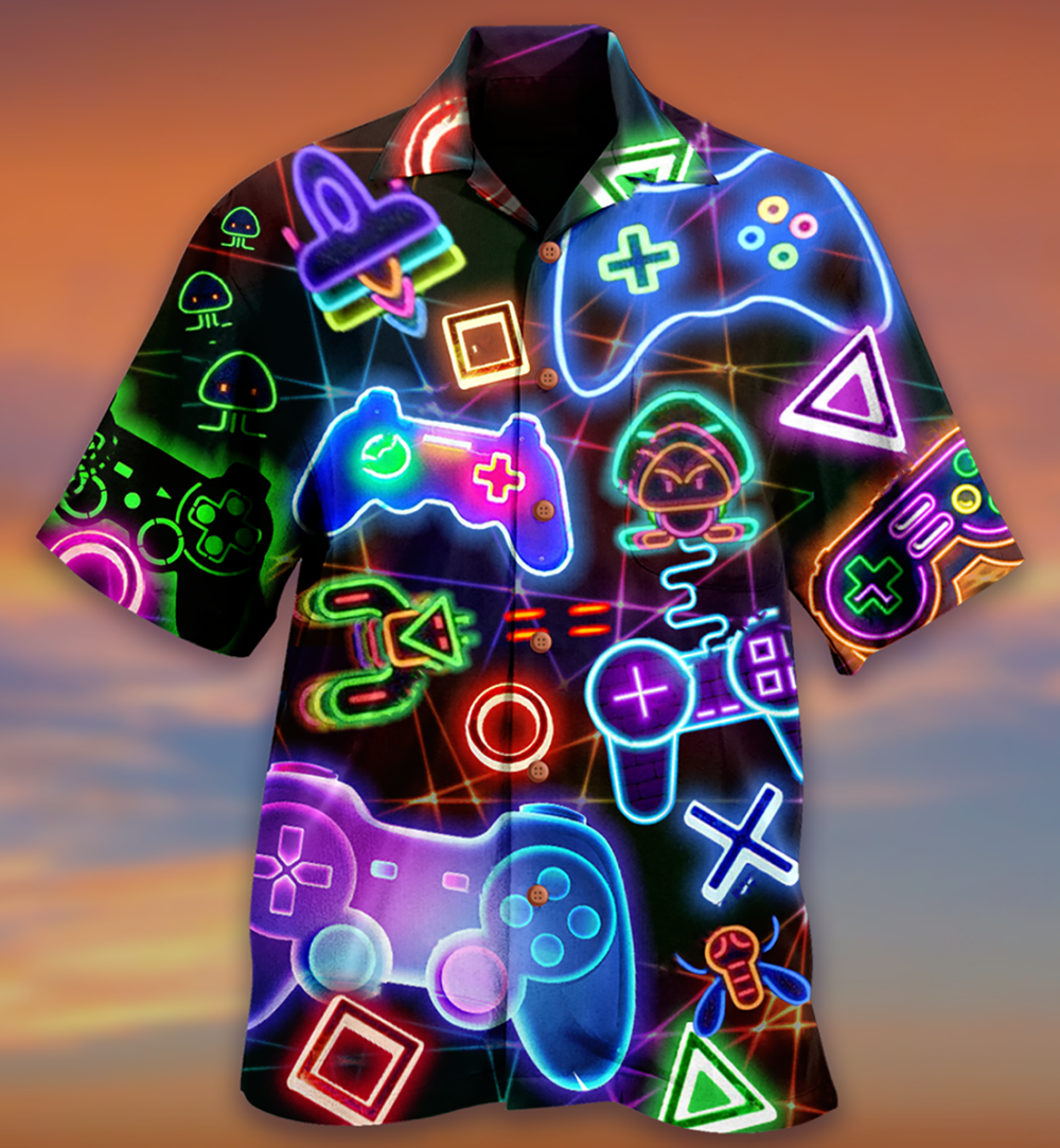 Game Neon Style Love It - Hawaiian Shirt - Owl Ohh - Owl Ohh