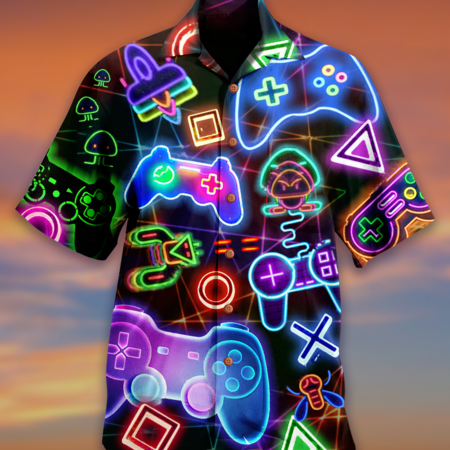 Game Neon Style Love It - Hawaiian Shirt - Owl Ohh - Owl Ohh