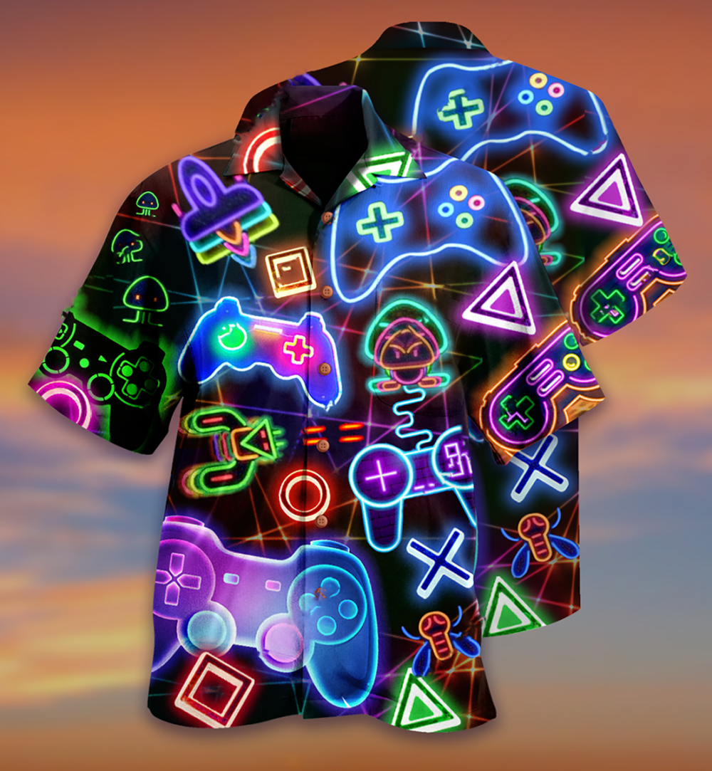 Game Neon Style Love It - Hawaiian Shirt - Owl Ohh - Owl Ohh