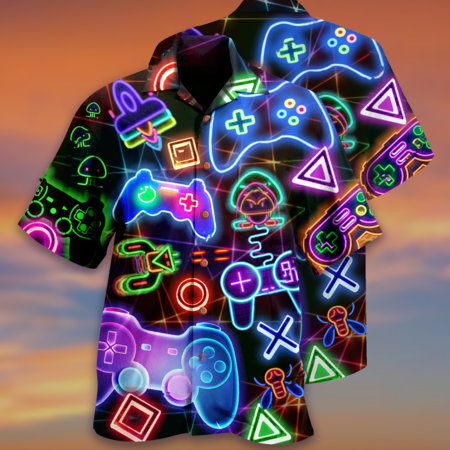 Game Neon Style Love It - Hawaiian Shirt - Owl Ohh - Owl Ohh