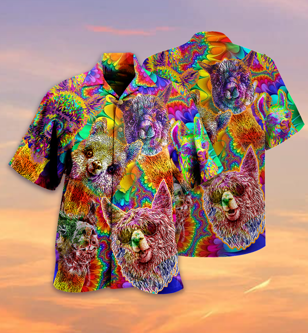 Lama Happiness Smile Mix Color - Hawaiian Shirt - Owl Ohh - Owl Ohh
