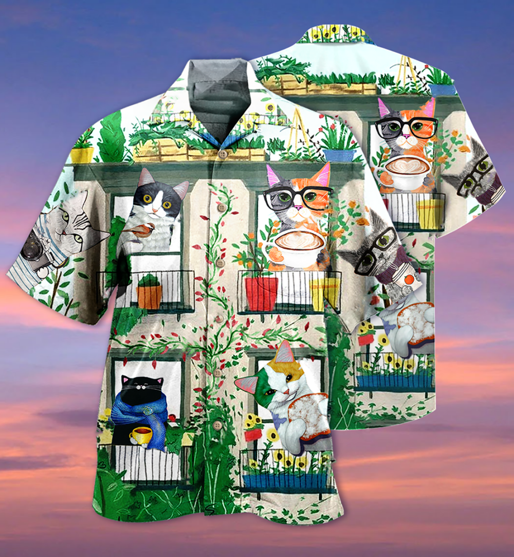 Cat Good Morning Fresh - Hawaiian Shirt - Owl Ohh - Owl Ohh