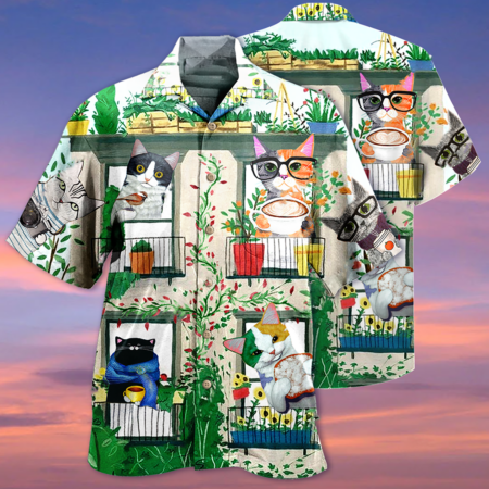 Cat Good Morning Fresh - Hawaiian Shirt - Owl Ohh - Owl Ohh