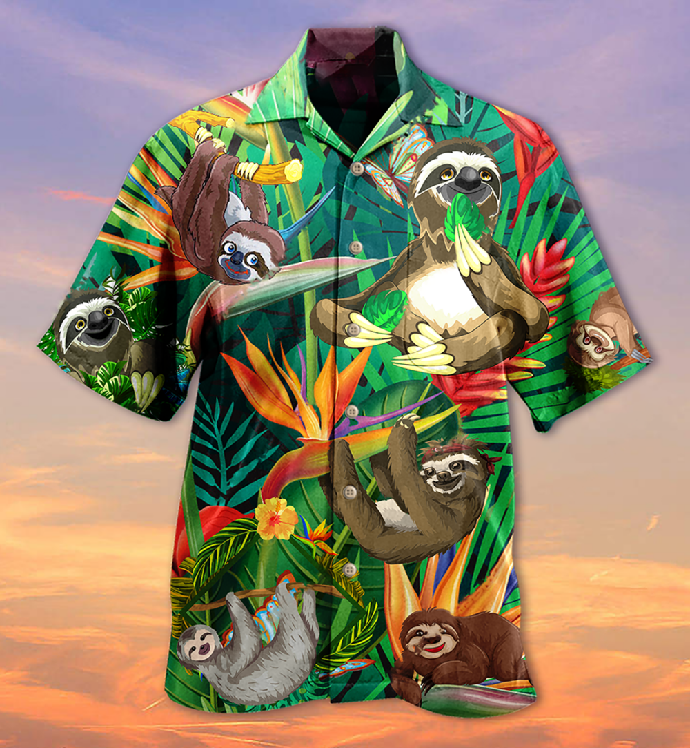 Sloth Happiness All Day - Hawaiian Shirt - Owl Ohh - Owl Ohh