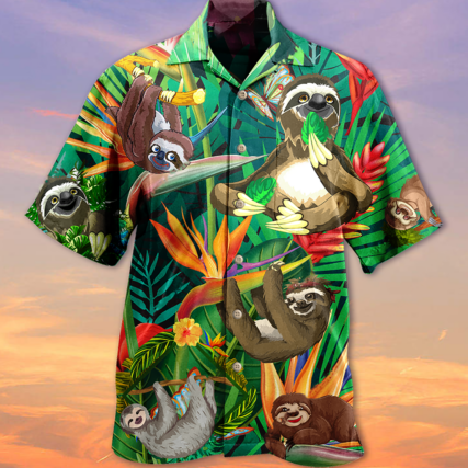 Sloth Happiness All Day - Hawaiian Shirt - Owl Ohh - Owl Ohh