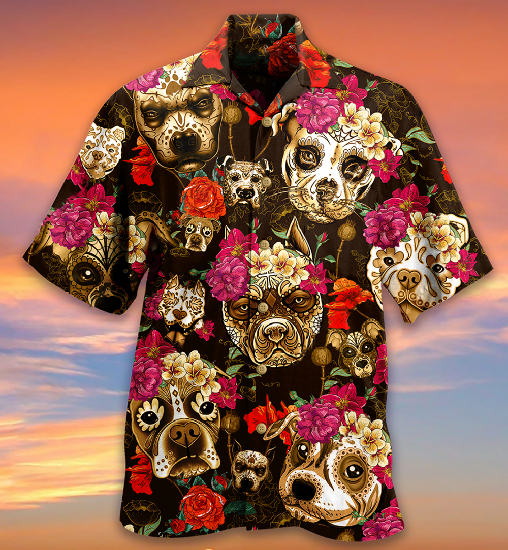 Dog Beautiful Rose Flowers - Hawaiian Shirt - Owl Ohh - Owl Ohh