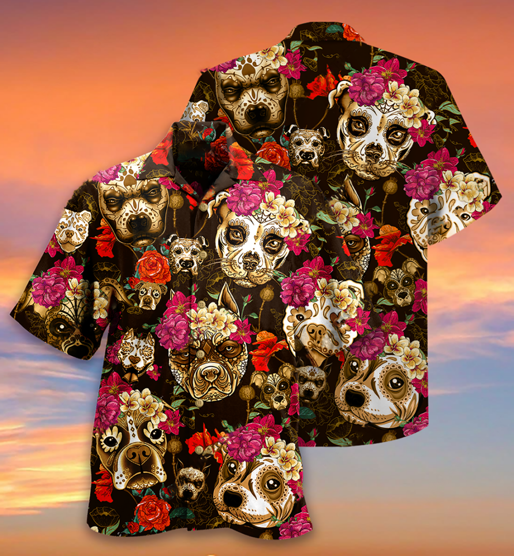 Dog Beautiful Rose Flowers - Hawaiian Shirt - Owl Ohh - Owl Ohh
